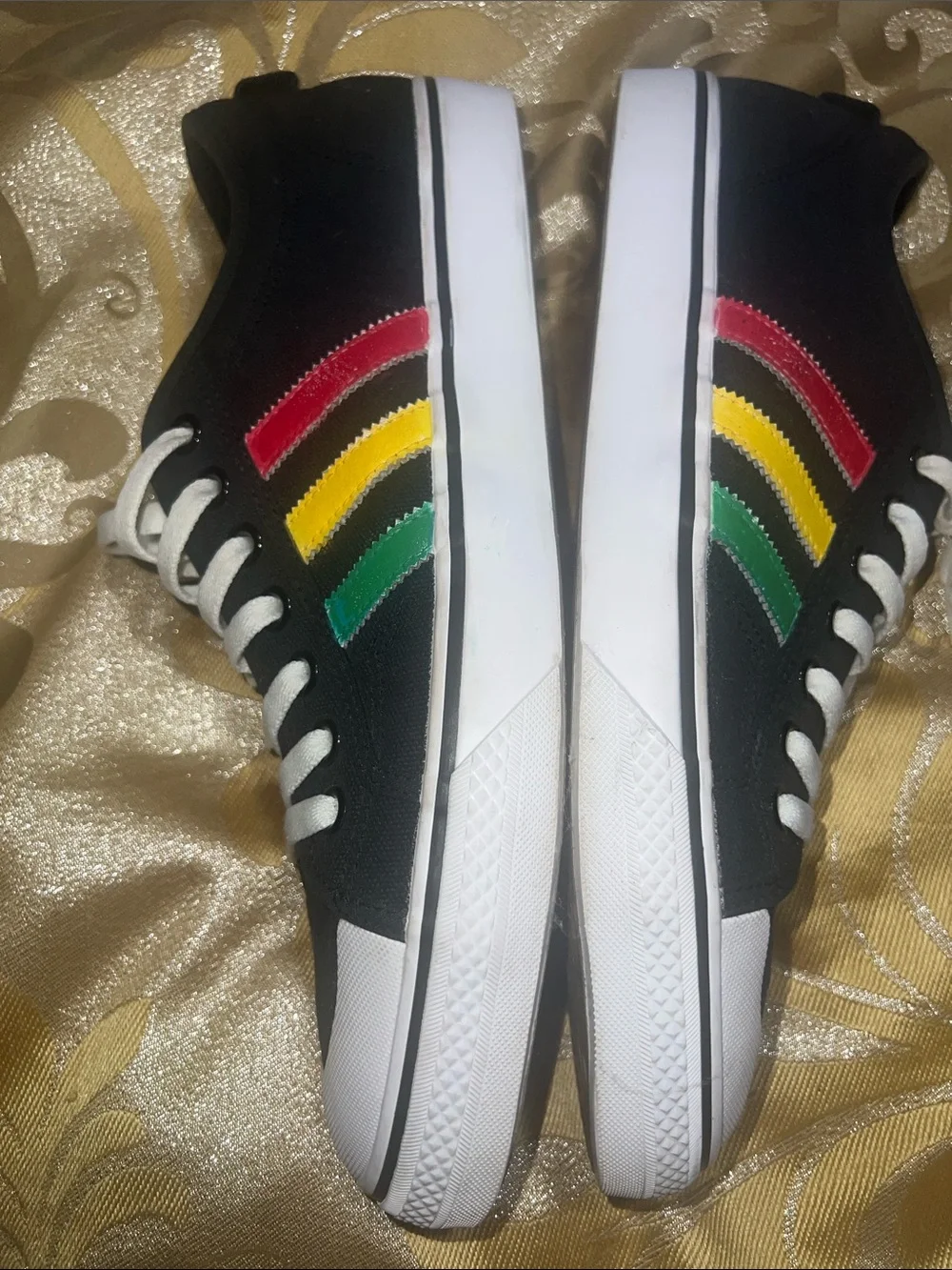 Adidas Original Nizza Low Tricolor Stripes Rasta Black FV0658 SZ 13